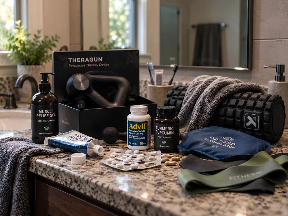 The usual list — a foam roller, a massage gun, a chiropractor I couldn't keep affording
